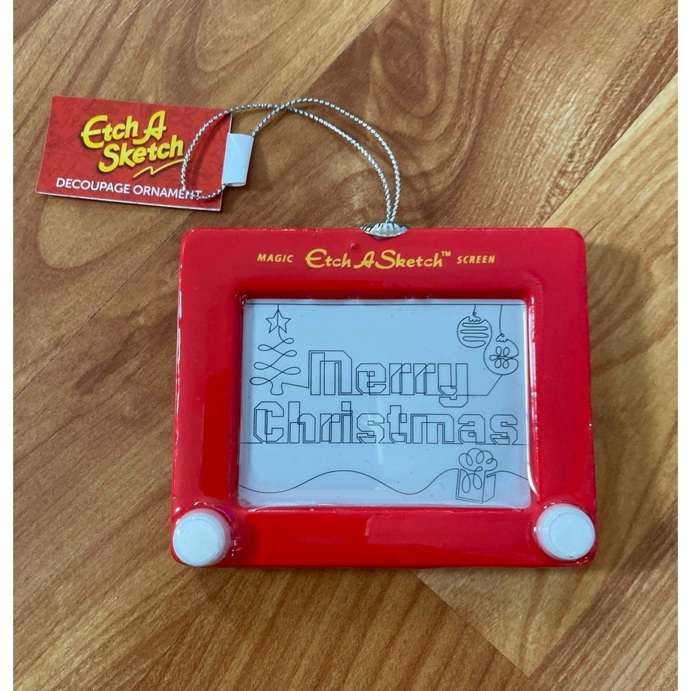 Etch A Sketch Christmas Ornament,‎ 3 inches Tall, Red, Plastic